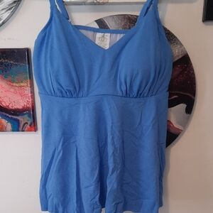 Blue Womens Underwire Tankini Top.